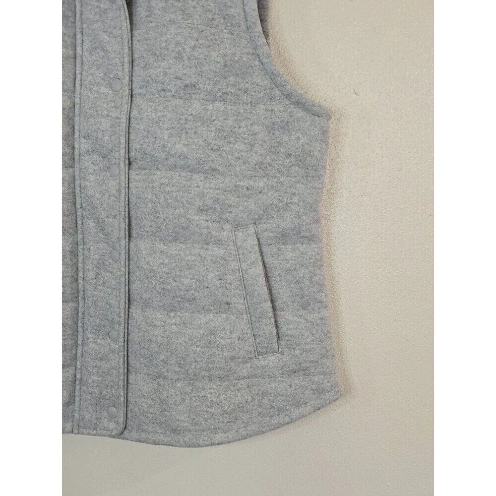 Croft & Barrow Gray Quilted Fleece Vest Women’s L Full Zip Puffer Casual Layerin - Picture 5 of 13